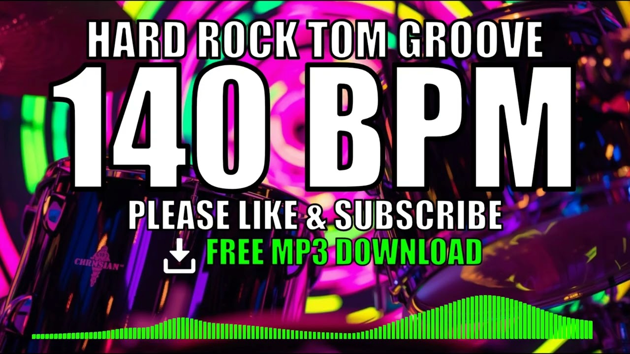 ⚡ Hard Rock Tom Groove Drum Track - 140 BPM | FREE MP3 DOWNLOAD 🥁