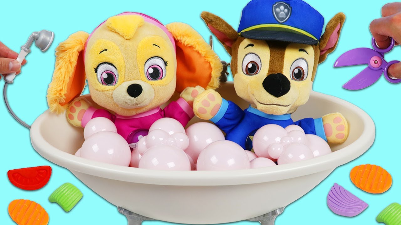 Paw Patrol Pups Eat Soup And Then Wash Up!