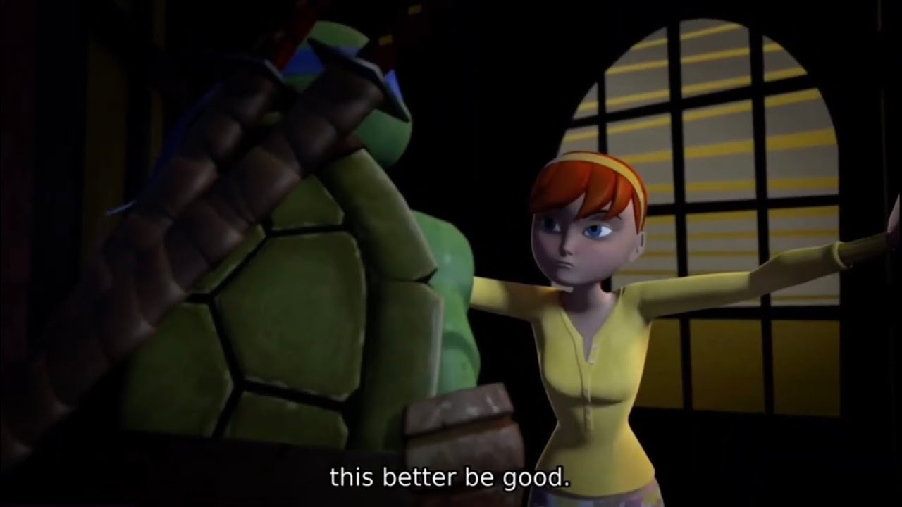 TMNT (2012) Leo Tells April About Karai