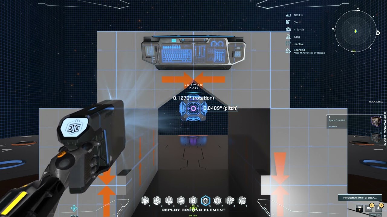 Dual Universe | Space-Core alignment with the Atlas M Elevator by Hadron