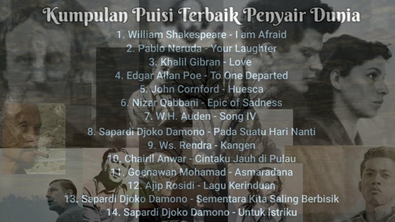 Kumpulan Puisi Terbaik Sastrawan dan Penyair Dunia