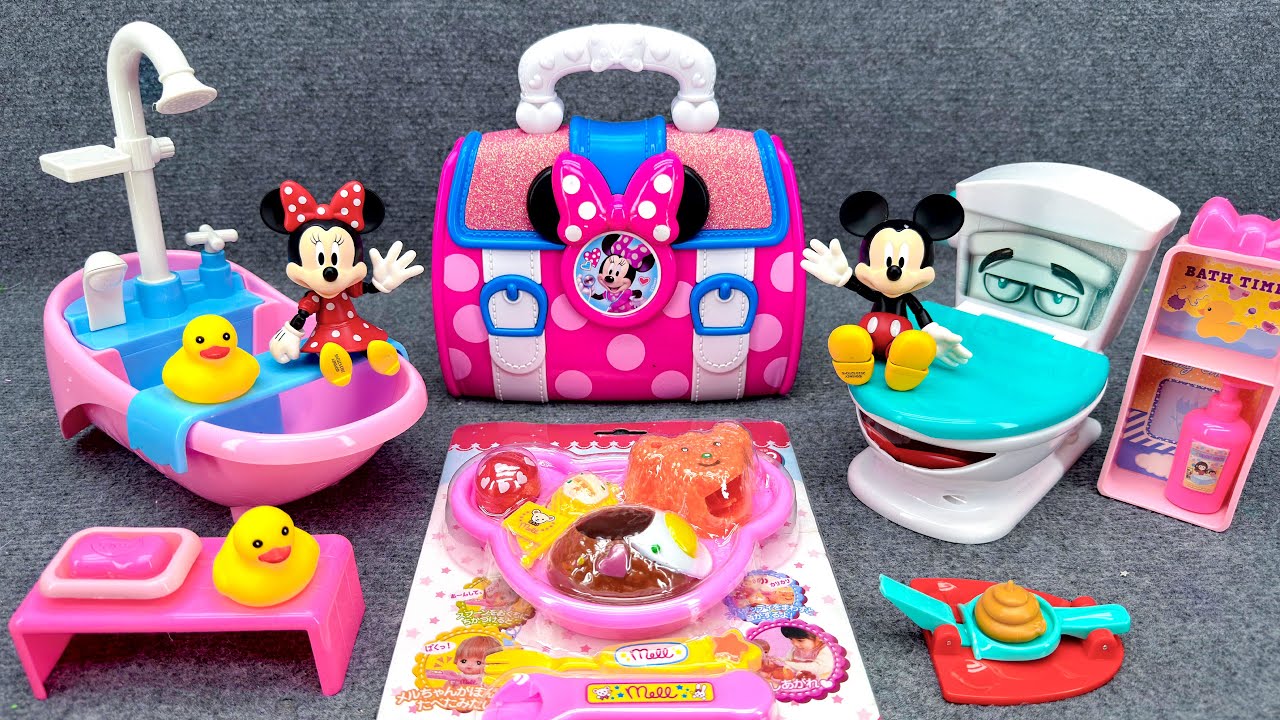 71 Minutes Ultimate Bathtub Bathroom Toys Playset, Unboxing Disney Minnie & Mickey Toys Review