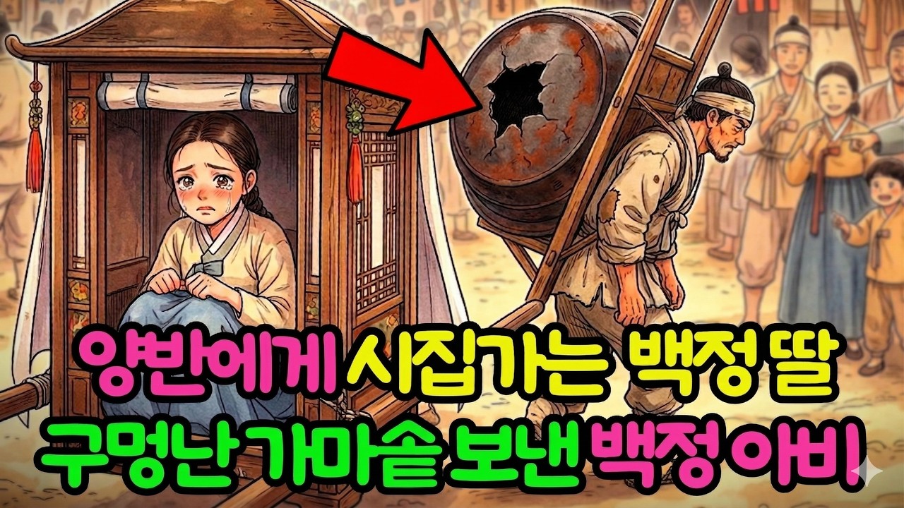 양반집으로 시집가는 딸에게 구멍난 가마솥을 예물로 보낸 백정 아비 | 야담 조선야담 민단 설화 전설 옛날이야기 오디오북