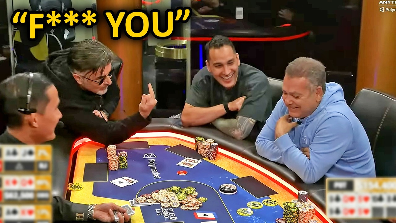He's The Nicest Guy On The Table Except When This Happens In $154,000 Hand @HustlerCasinoLive