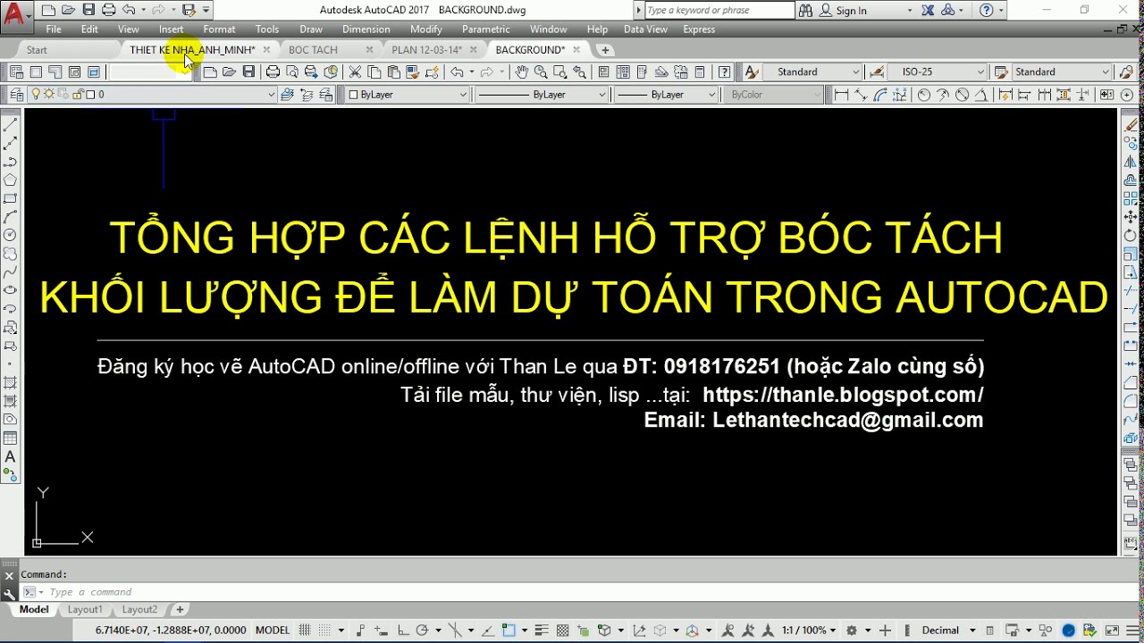 HƯỚNG DẪN NHÓM LỆNH ĐỂ BÓC TÁCH KHỐI LƯỢNG DỰ TOÁN TRONG AUTOCAD