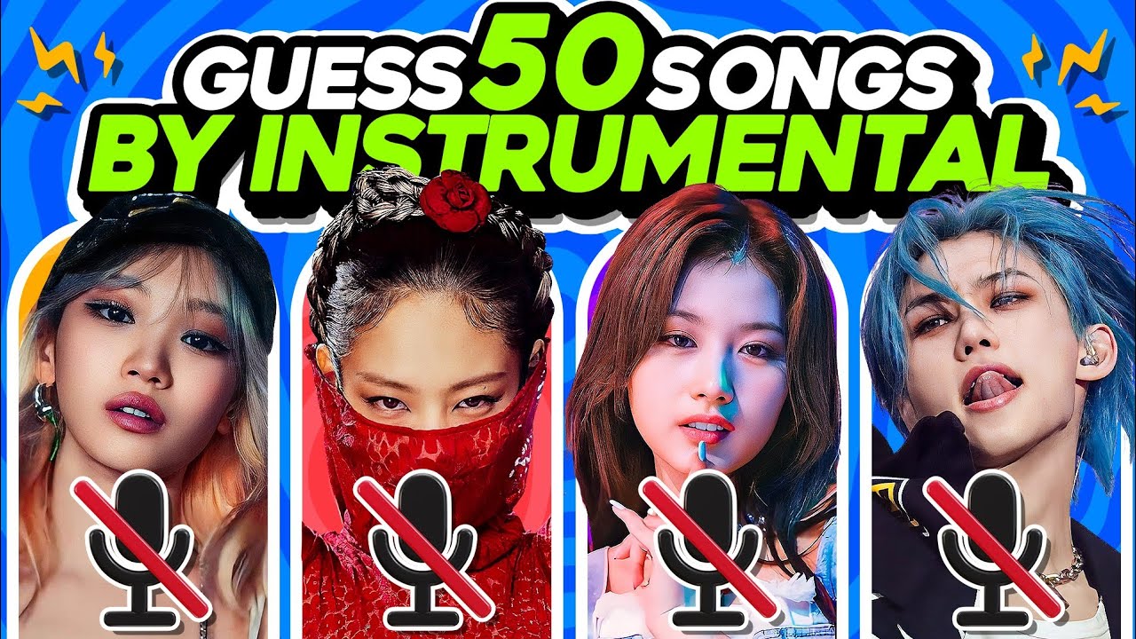 GUESS THE 50 KPOP SONGS BY THE INSTRUMENTAL 🎤🔇 ✨ | KPOP QUIZ 2024 🔥