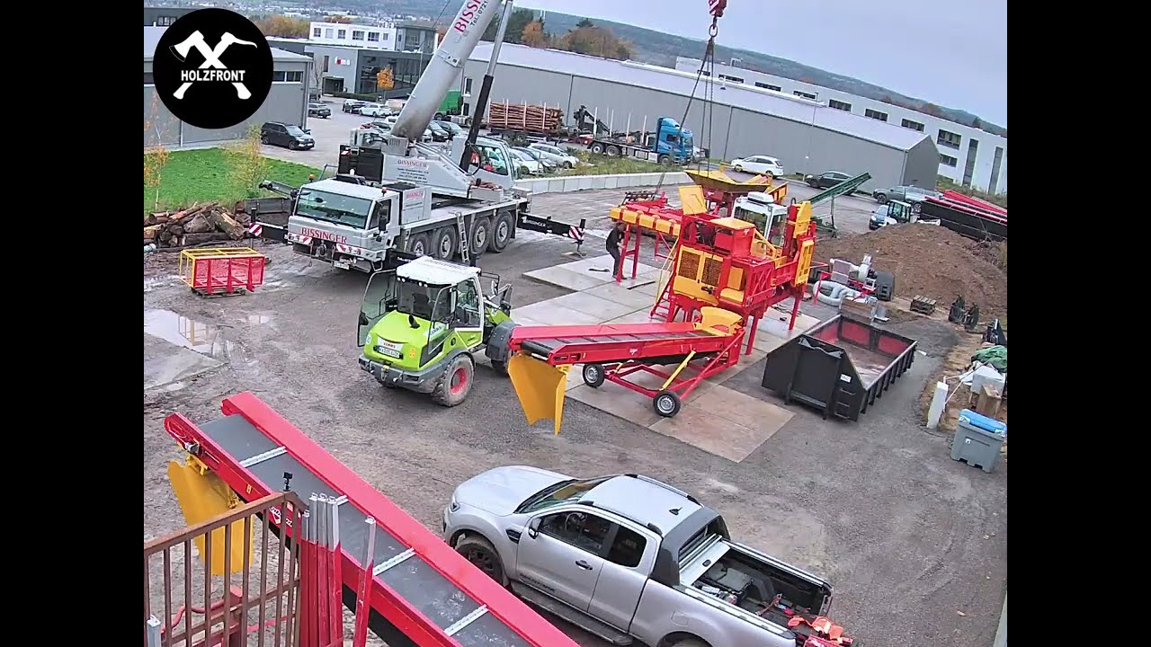Aufbau der ersten Rabaud XYLOG 520 station&auml;r in Deutschland bei Holzfront