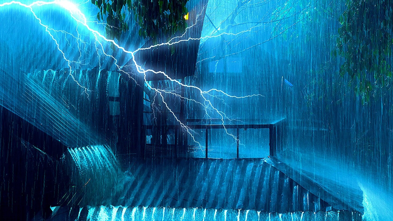 Duerme Rápido en 3 Minutos 🌧️ Lluvia y Truenos en Techo de Metal para Sueño Profundo