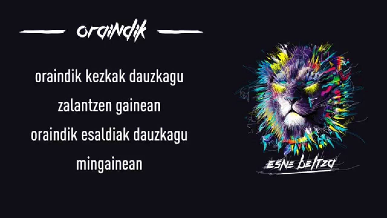 ESNE BELTZA - ORAINDIK (Lyric video)