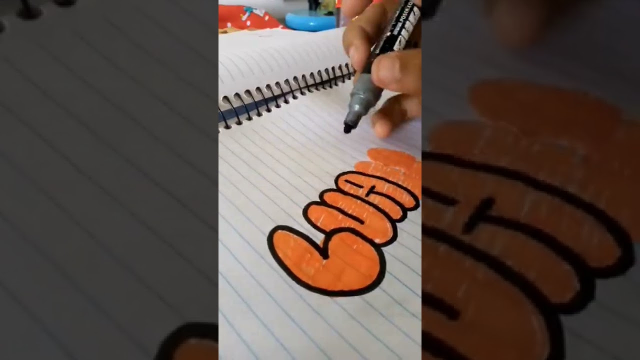 Como fazer letras de GRAFFITI - Bomb (cont&eacute;m ironia) #sheipstickers #shorts #howtograffiti