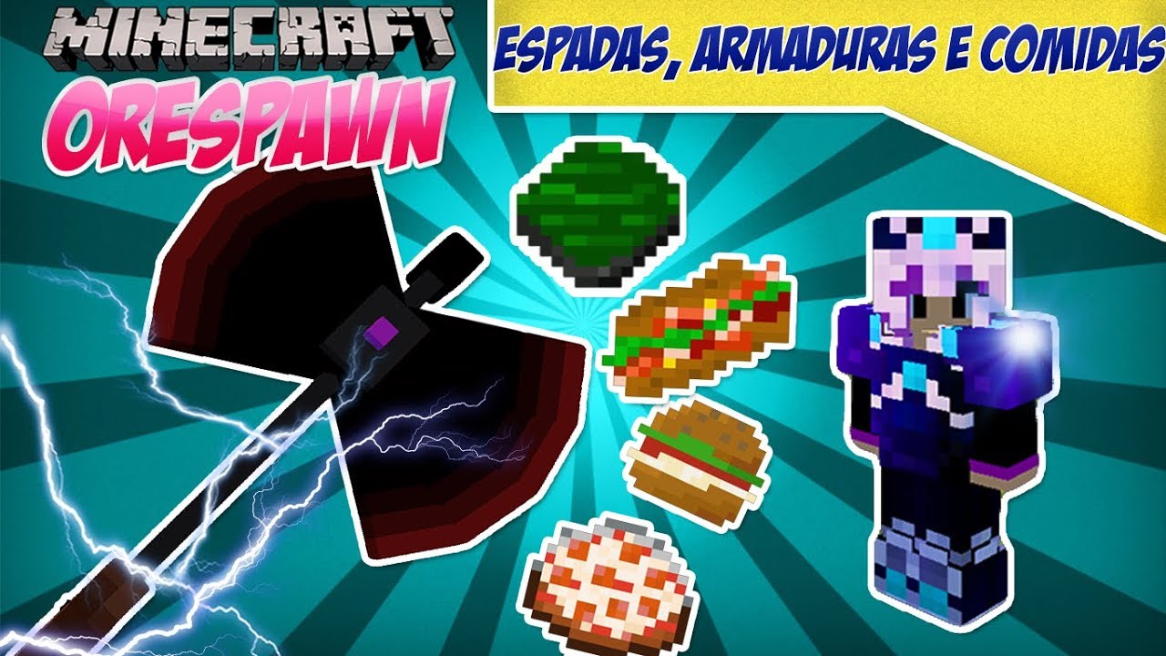ORESPAWN ITENS ESPADAS, ARMADURAS E COMIDAS TUTORIAL MINECRAFT MOD# 48