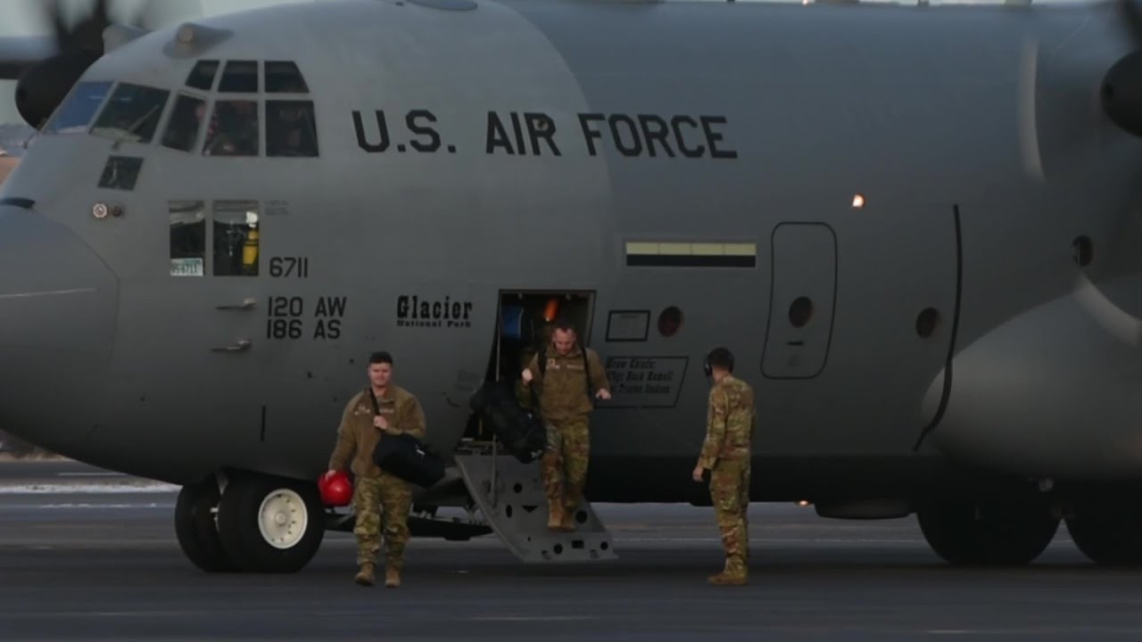 Montana ANG C-130H dropping off three Airmen in Billings