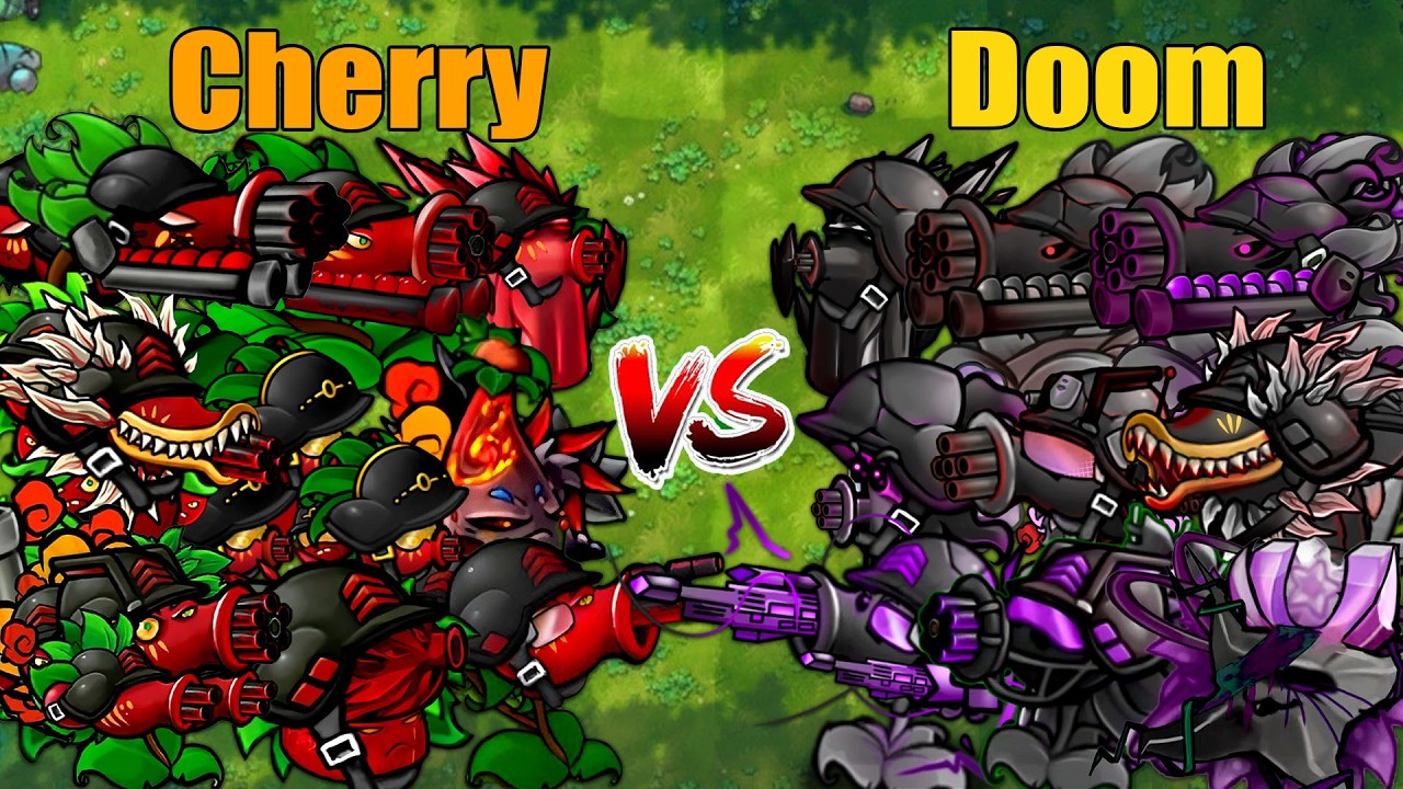 PVZ 1 Fusion 3.4 Challenge!! Team Cherry VS Team Doom VS 300 Zombie Random - Who Will Win?
