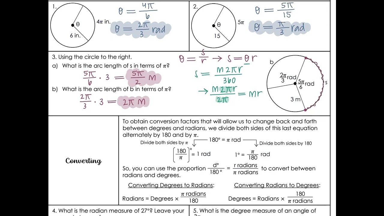 Radian Measure Notes