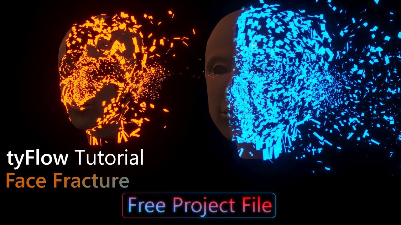 tyFlow - Disintegration Tutorial (Face Fracture)