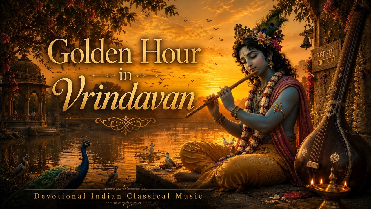 Golden Hour in Vrindavan ● Devotional Indian Classical Music for Peace & Meditation
