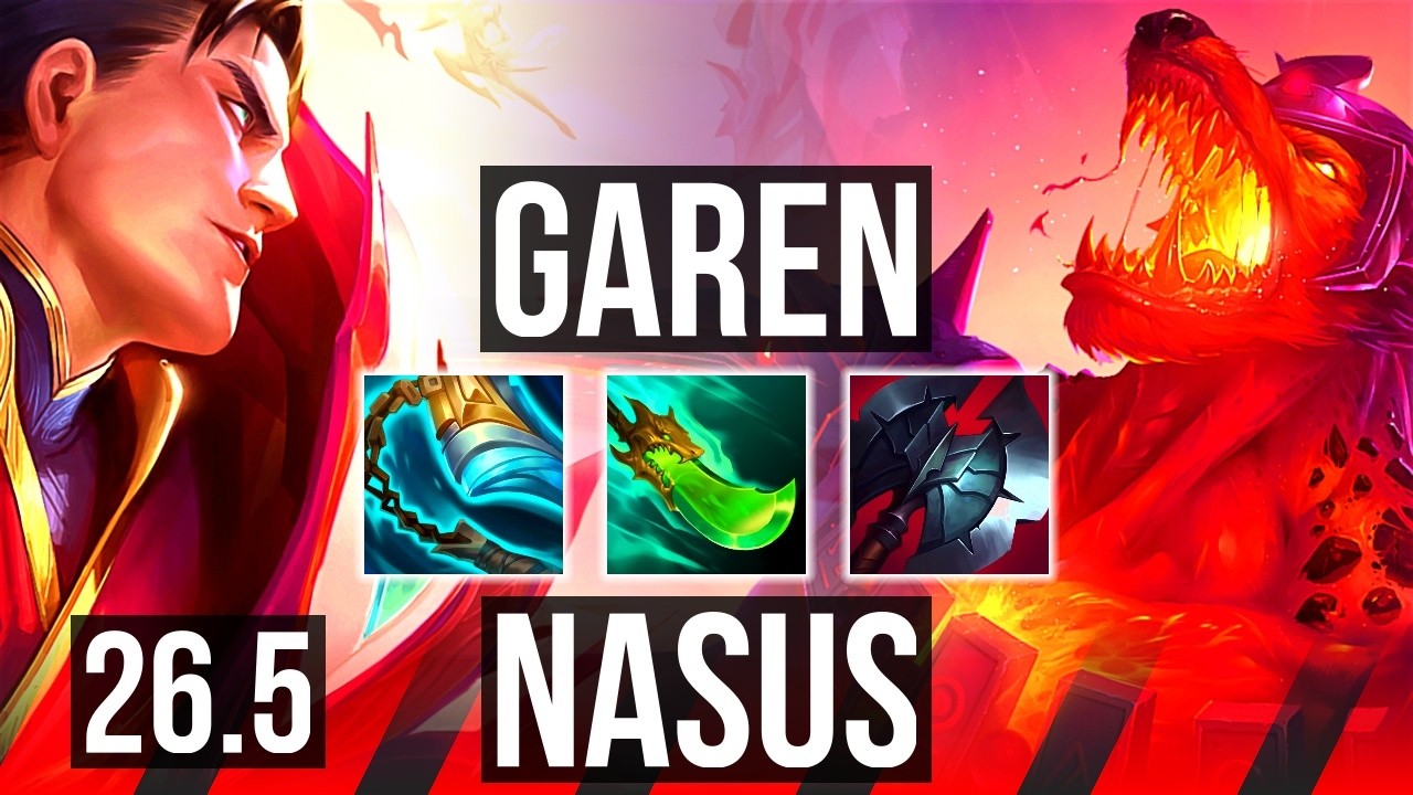 GAREN vs NASUS (TOP) | 60K damage | EUW Master | 26.5