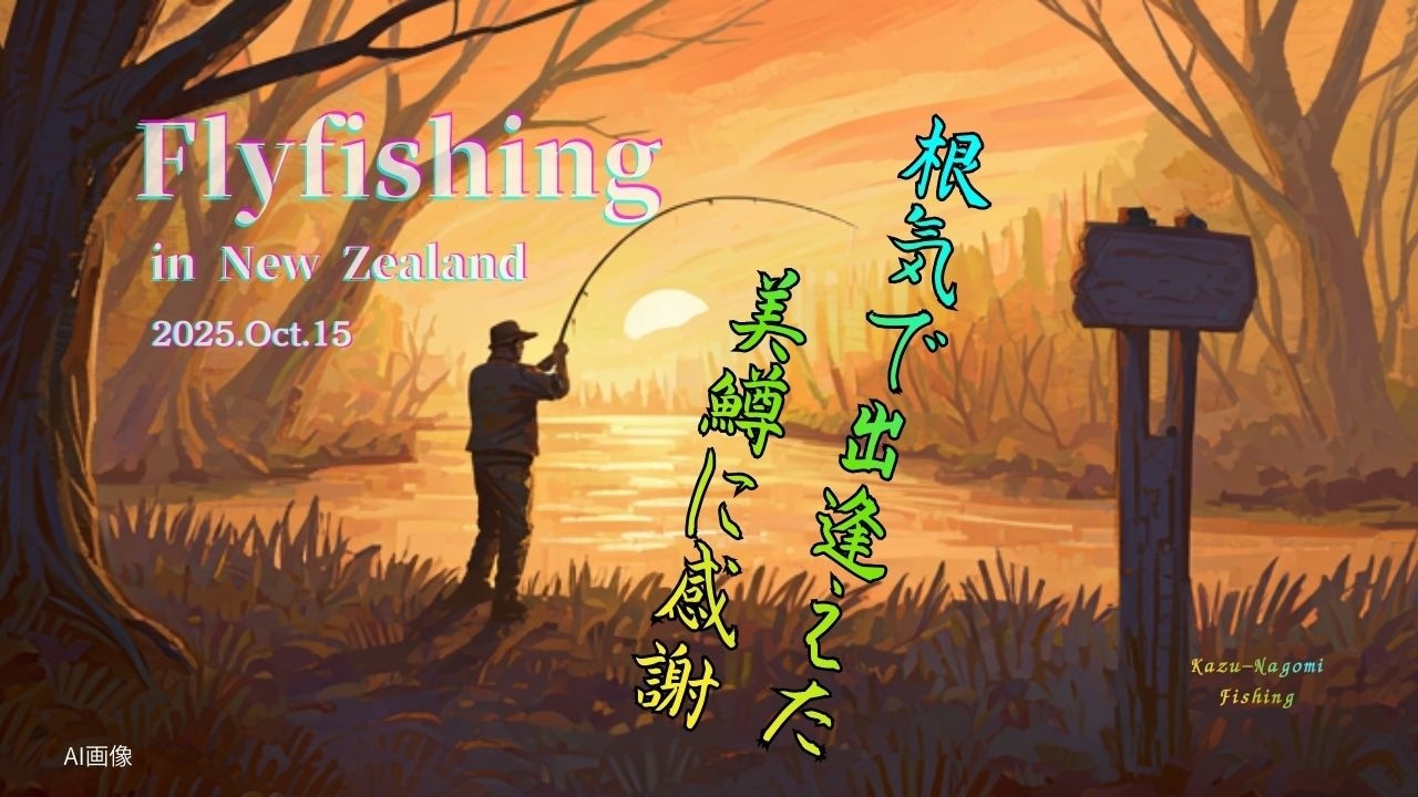 #フライフイッシング #根気で出逢えた美鱒に感謝 2025年.Oct.15 #ニュージーランド 南島の高原湖 #flyfishing #rainbowtrout