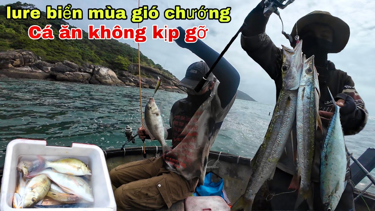 câu biển mùa gió chướng bằng mồi lure 7g cá ăn không kịp gỡ