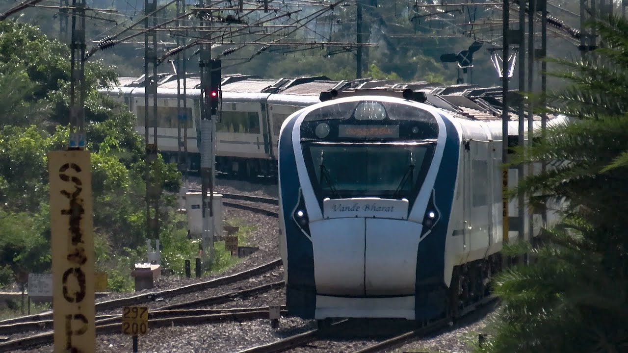 20607 Chennai   Mysore Vande Bharat Curving & Skipping Tyakal | #southwesternrailways