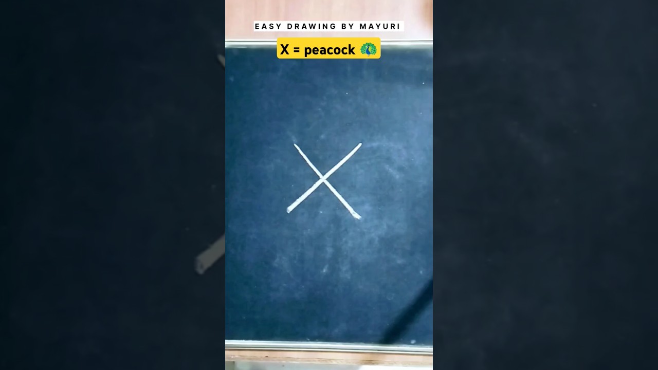 X = How to draw Peacock 🦚 in Easy Way | Peacock Drawing Easily #art #shorts