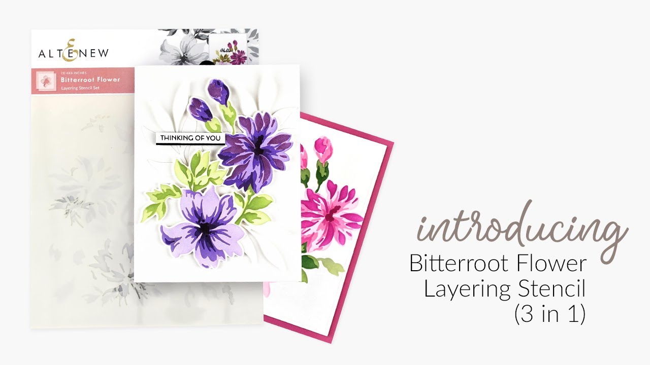 Gorgeous Bitterroot Flower Layering Stencil Set