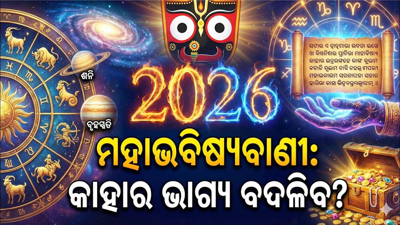 ୨୦୨୬ ମହାଭବିଷ୍ୟବାଣୀ: ଏହି ରାଶିଙ୍କ ଭାଗ୍ୟ ସମ୍ପୂର୍ଣ୍ଣ ବଦଳିଯିବ! 😱 ଖୋଲିବ କୁବେର ଭଣ୍ଡାର 💰 2026 Rashifala Odia