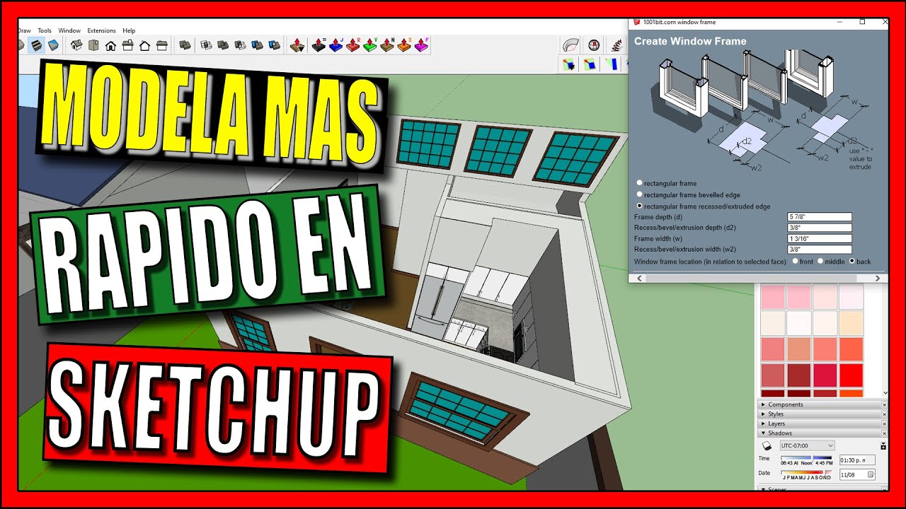 🚀 Como modelar MUROS, PUERTAS Y VENTANAS CON 1001 BIT TOOLS DE SKETCHUP