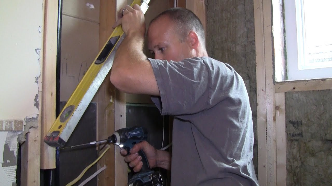 How to Tile a Bathroom 10: Levelling Wall Studs