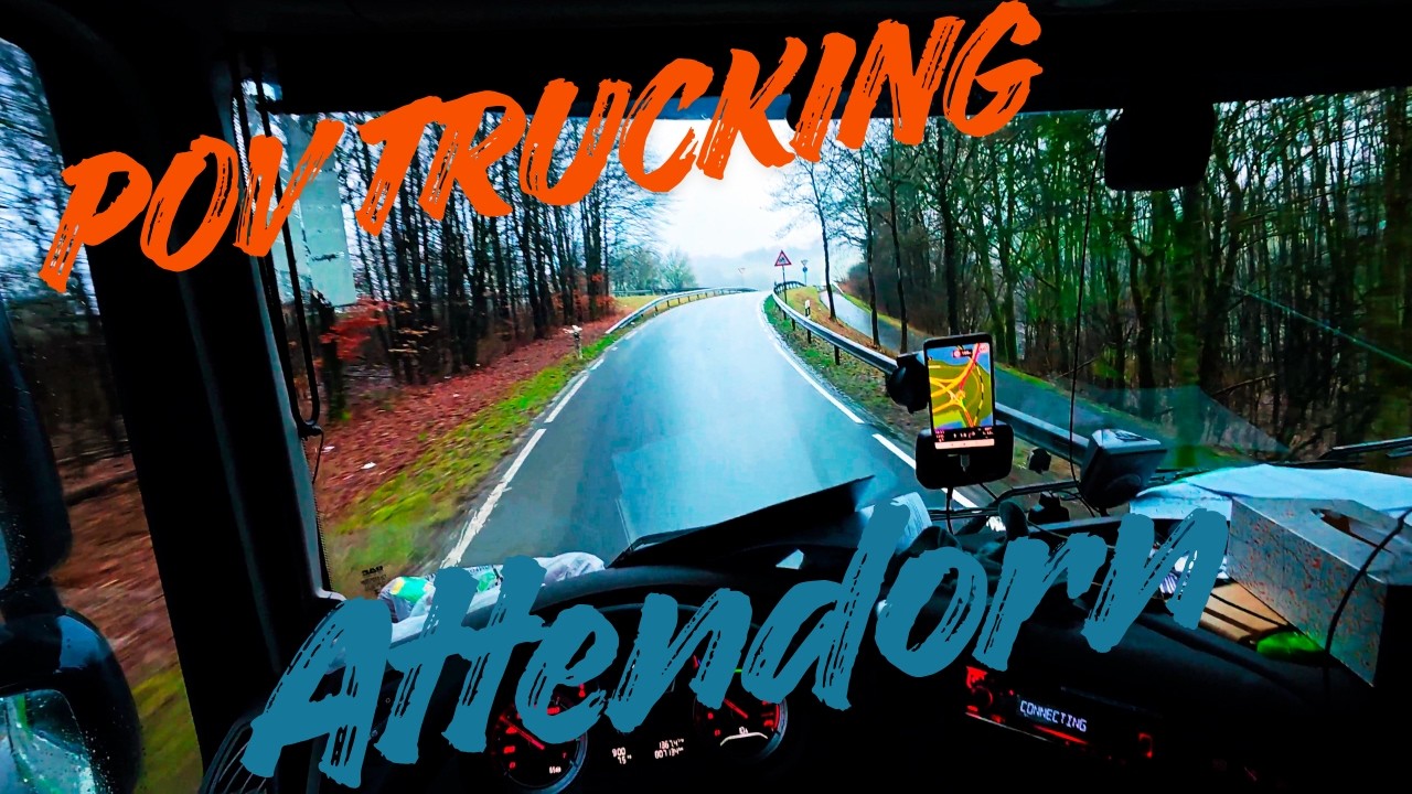 POV Rainy Highway | Truck Driving Through Attendorn