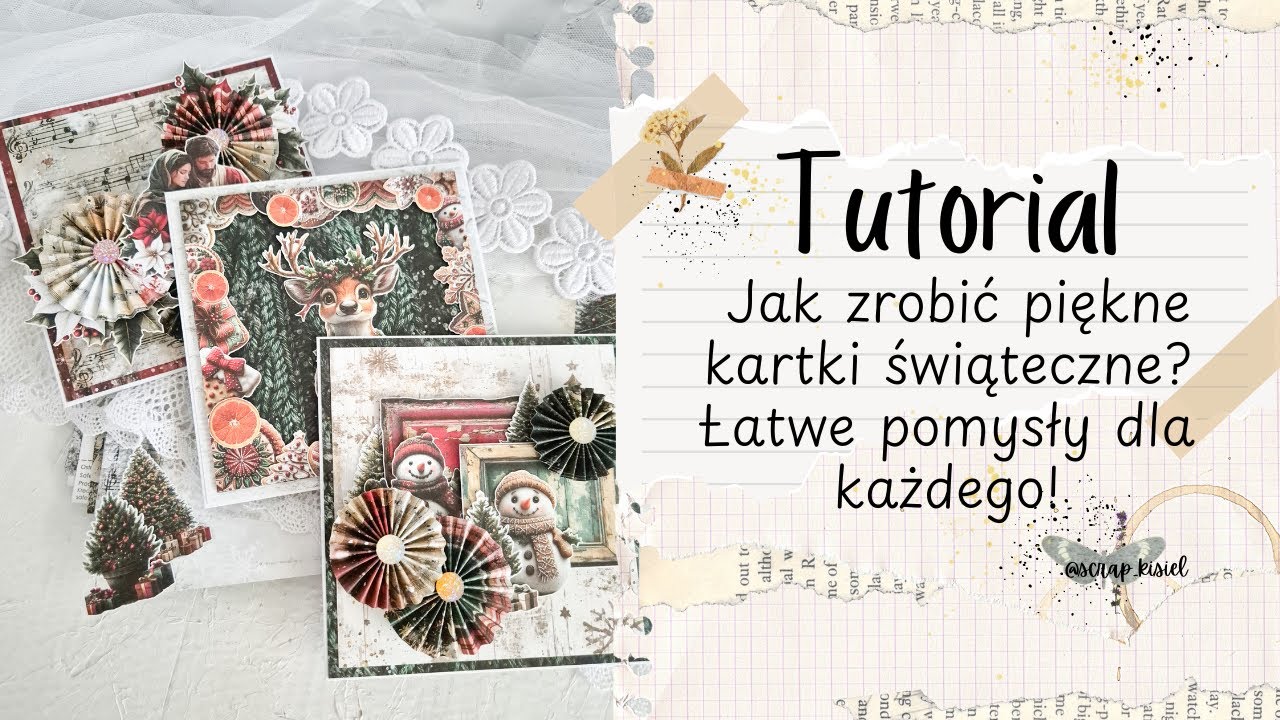 Zrób ze mną kartki świąteczne | Tutorial krok po kroku + rozetki | Prosto, kreatywnie i warstwowo!
