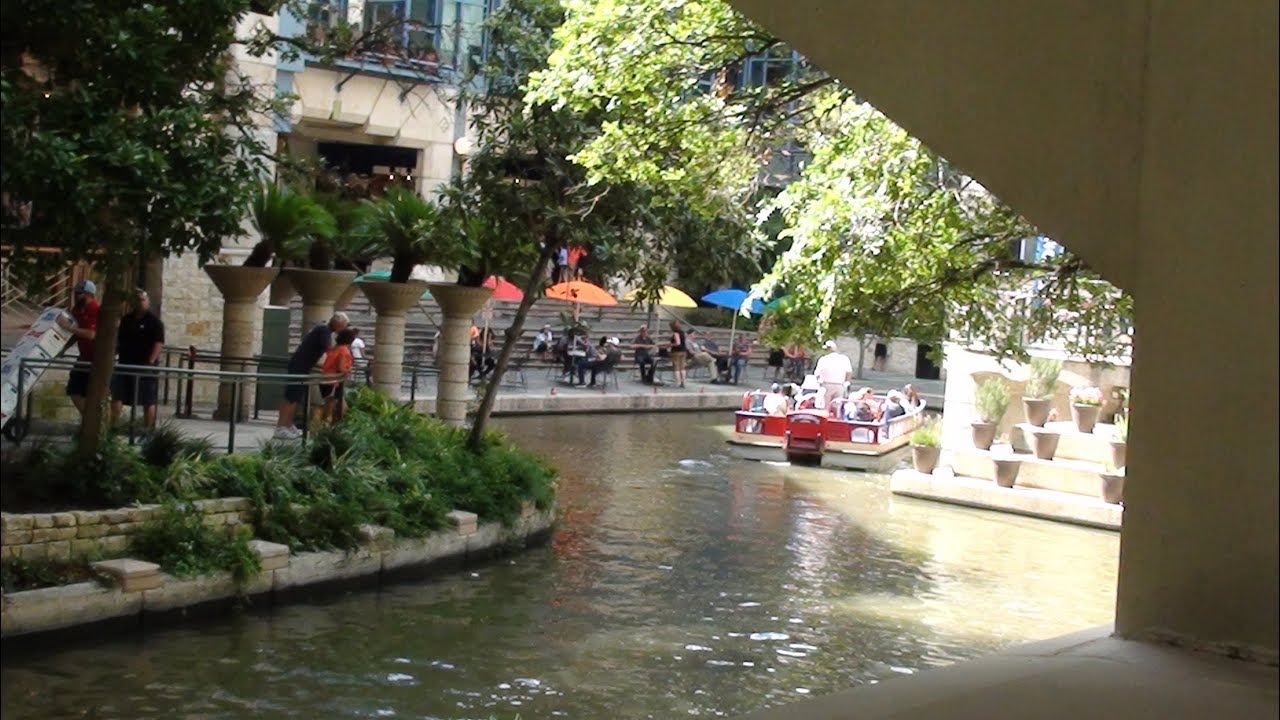 Riding the boat around the Riverwalk San Antonio Texas