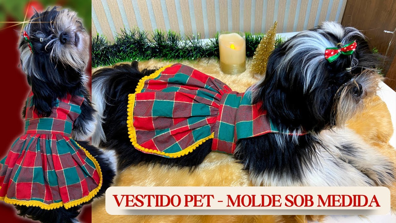 Vestido Pet Pra Natal Molde e Costura | @daysecostamodelista