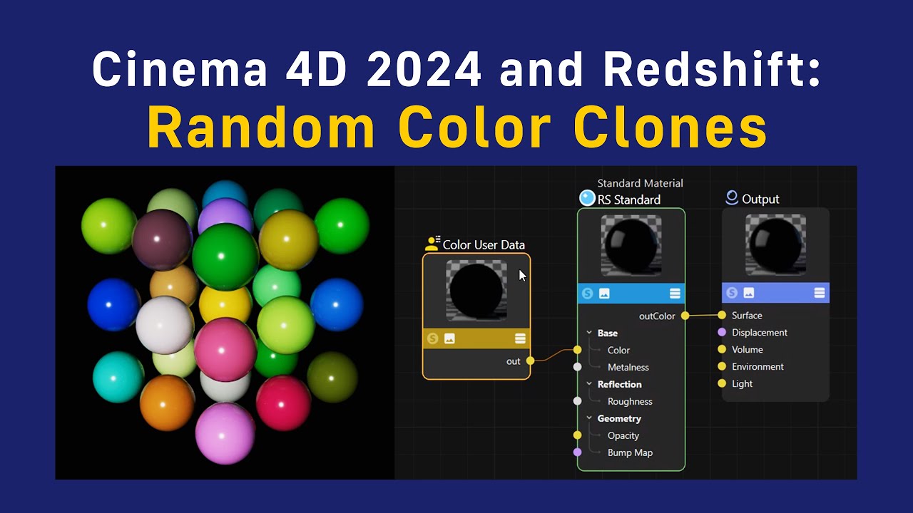 Cinema 4D 2024 and Redshift: Random Color Clones