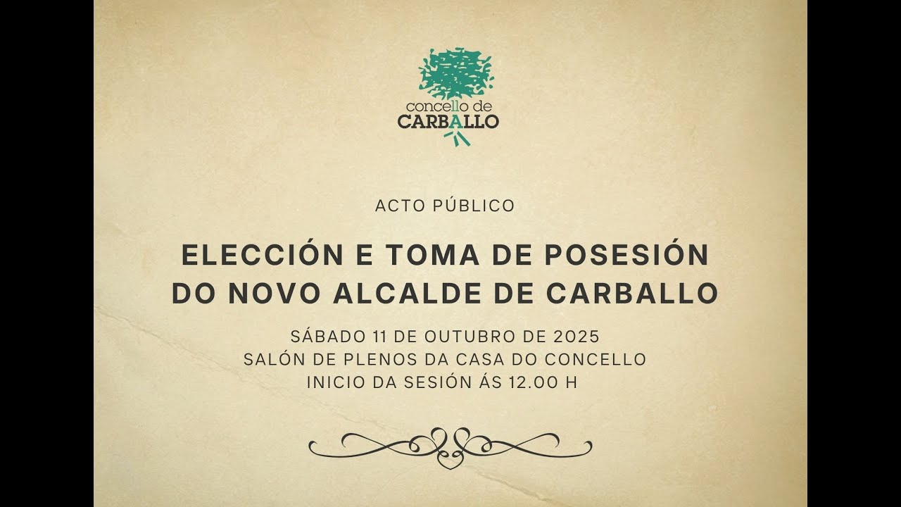 Pleno extraordinario de toma de posesión do novo alcalde de Carballo