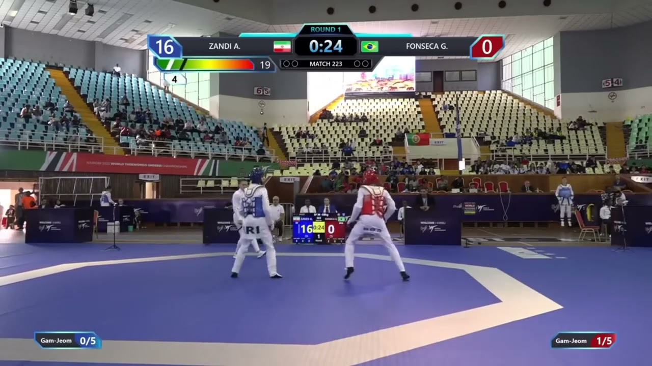 Abolfazl ZANDI (IRI) vs Gabriel FONSECA (BRA) | SF (M -58kg) | Nairobi 2025 World Taekwondo Under 21