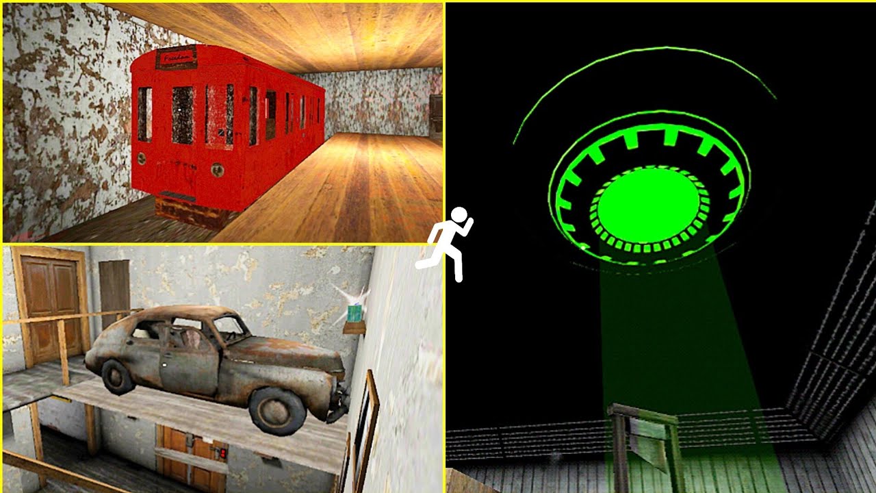 GRANNY TRAIN, CAR & UFO ESCAPE