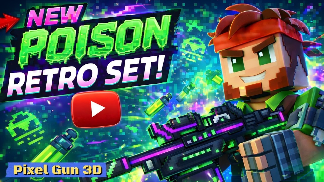 USING POISON RETRO SET.... Pixel Gun 3D Live Gameplay #gaming #multiplayer #minecraft