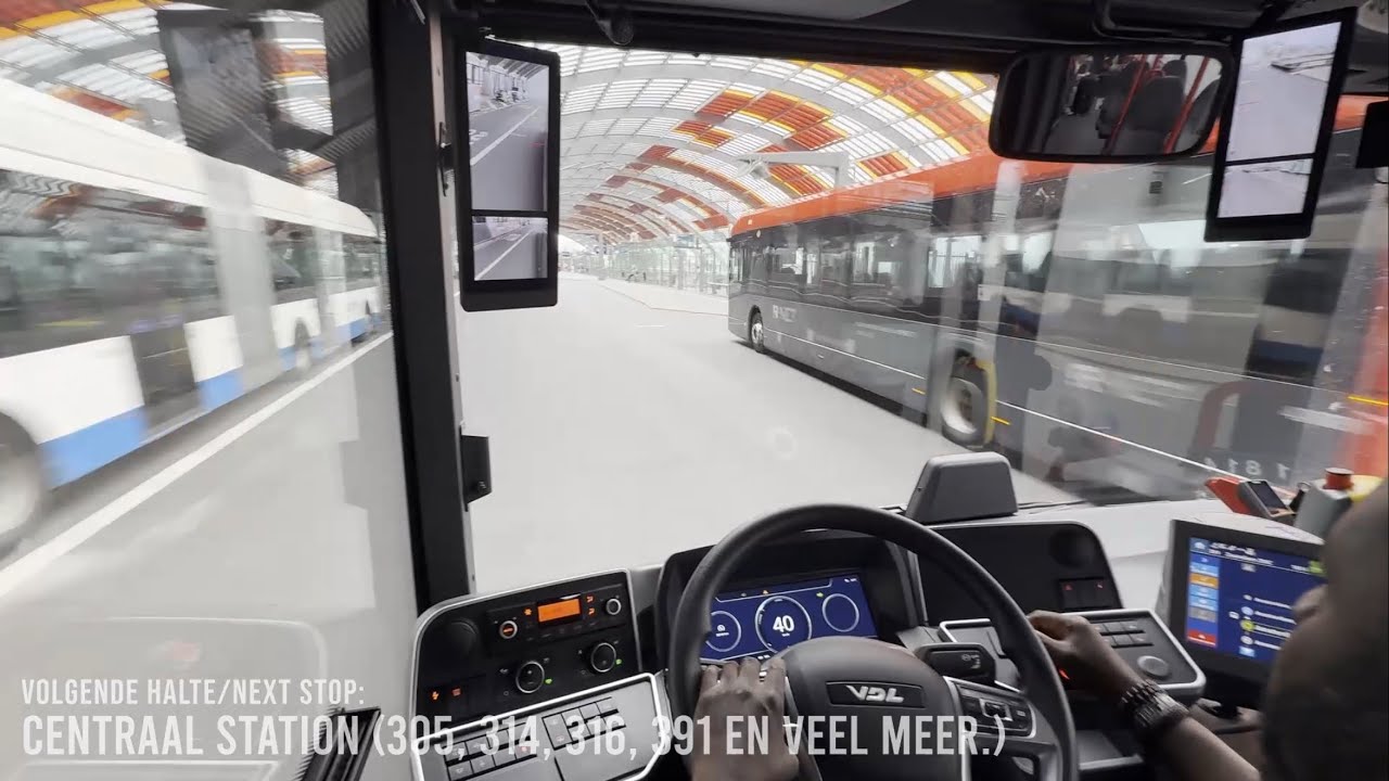 (BUS DRIVER POV) Bus 391 - to Amsterdam Central Station from de Zaanse Schans 
