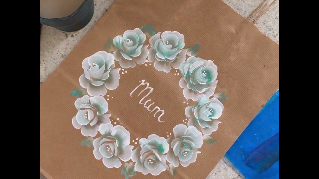 Onestroke painting on gift bags using acrylics