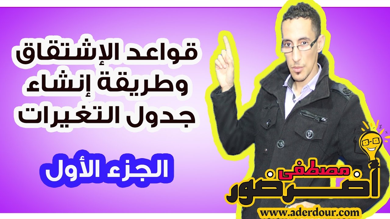 الإشتقاق 13ـــ مشتقة الدالة و طريقة إنشاء جول التغيرات جزء 1