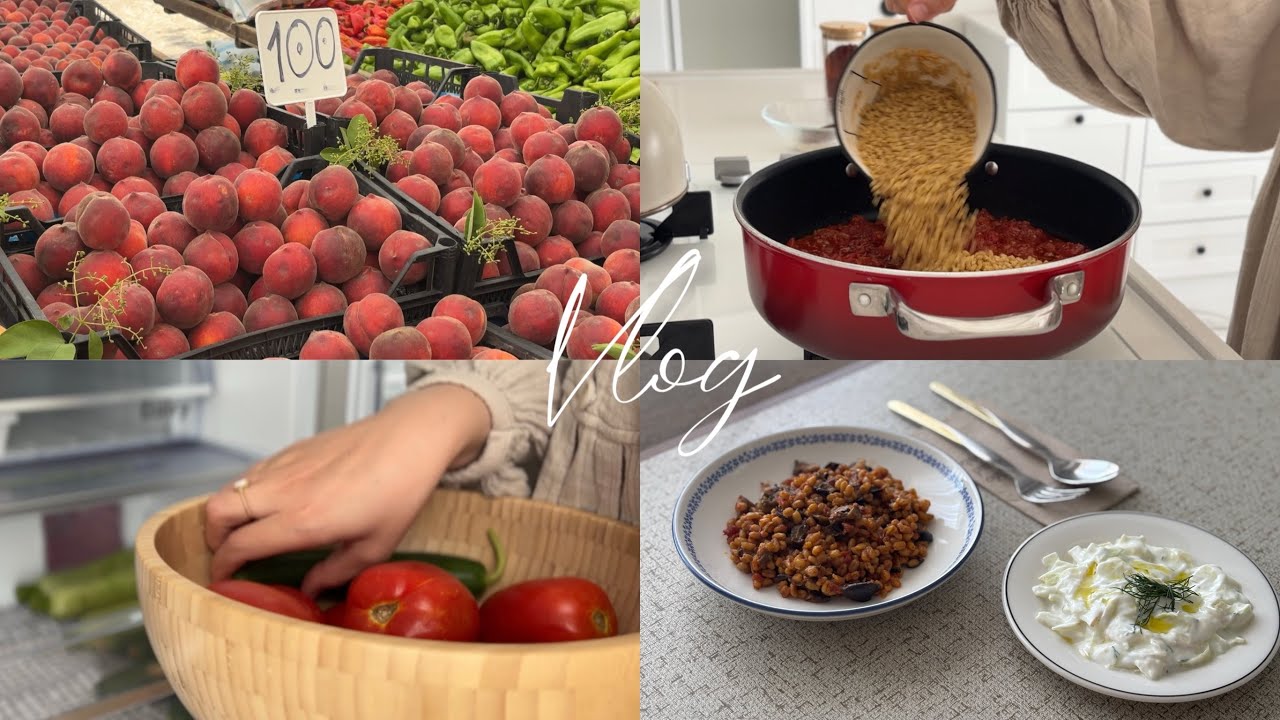 Günlük Rutinler, Patlıcanlı Bulgur Yemeği,Haftalık Pazar Alışverişi 🍅🥒