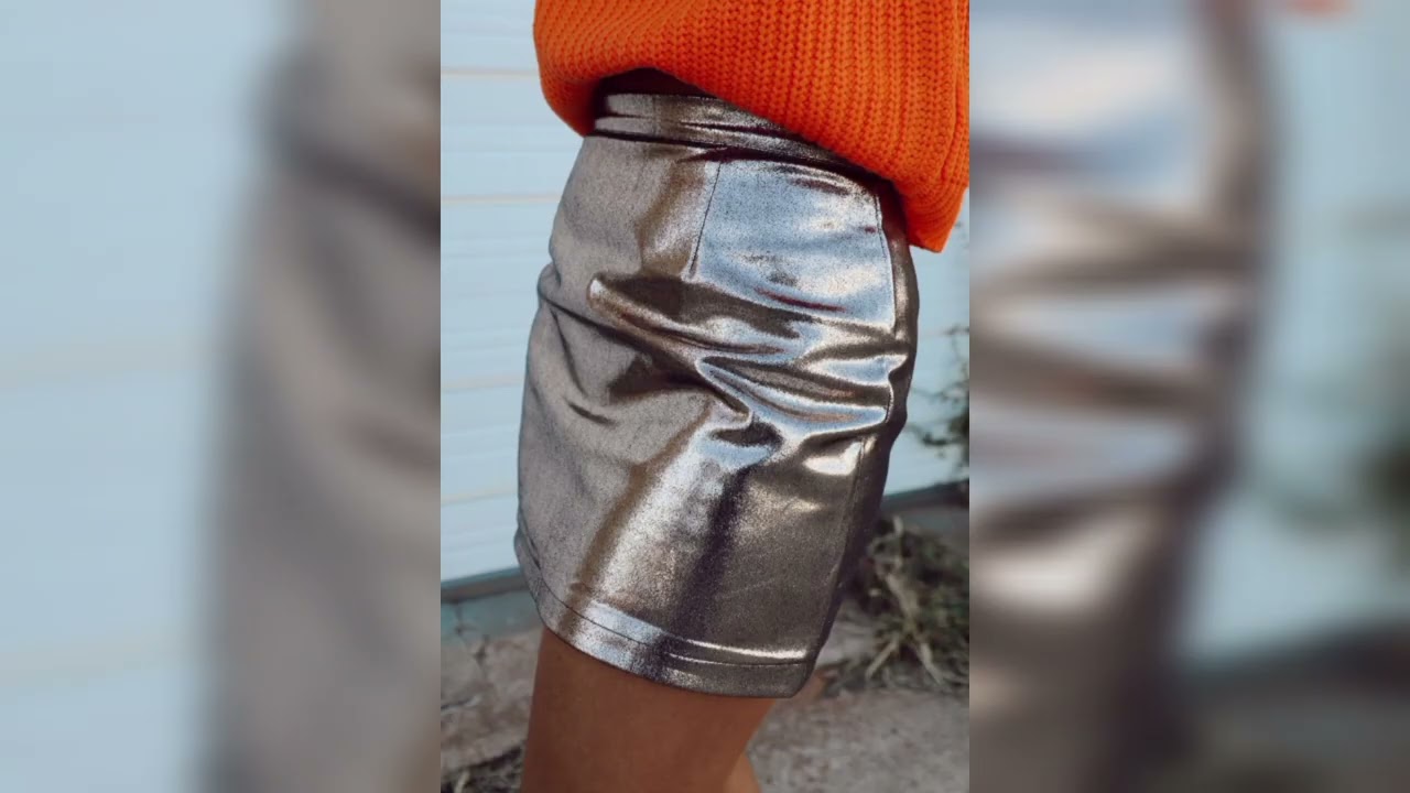 Glamour in Gold: Stylish Metallic Skirts for Ladies/ metallic skirts for ladies 2023/ trendy skirts