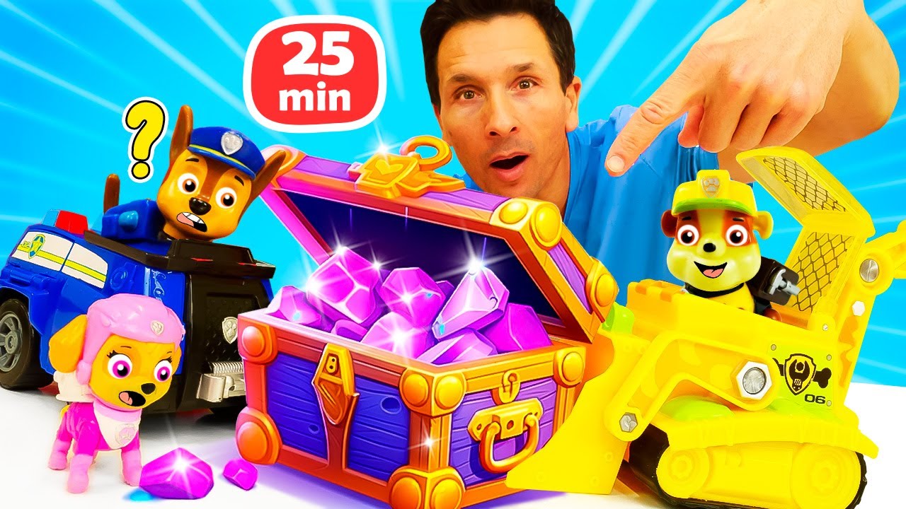 Les chiots de la Pat Patrouille sont à la recherche du trésor 💎 Jeux avec jouets pour les petits