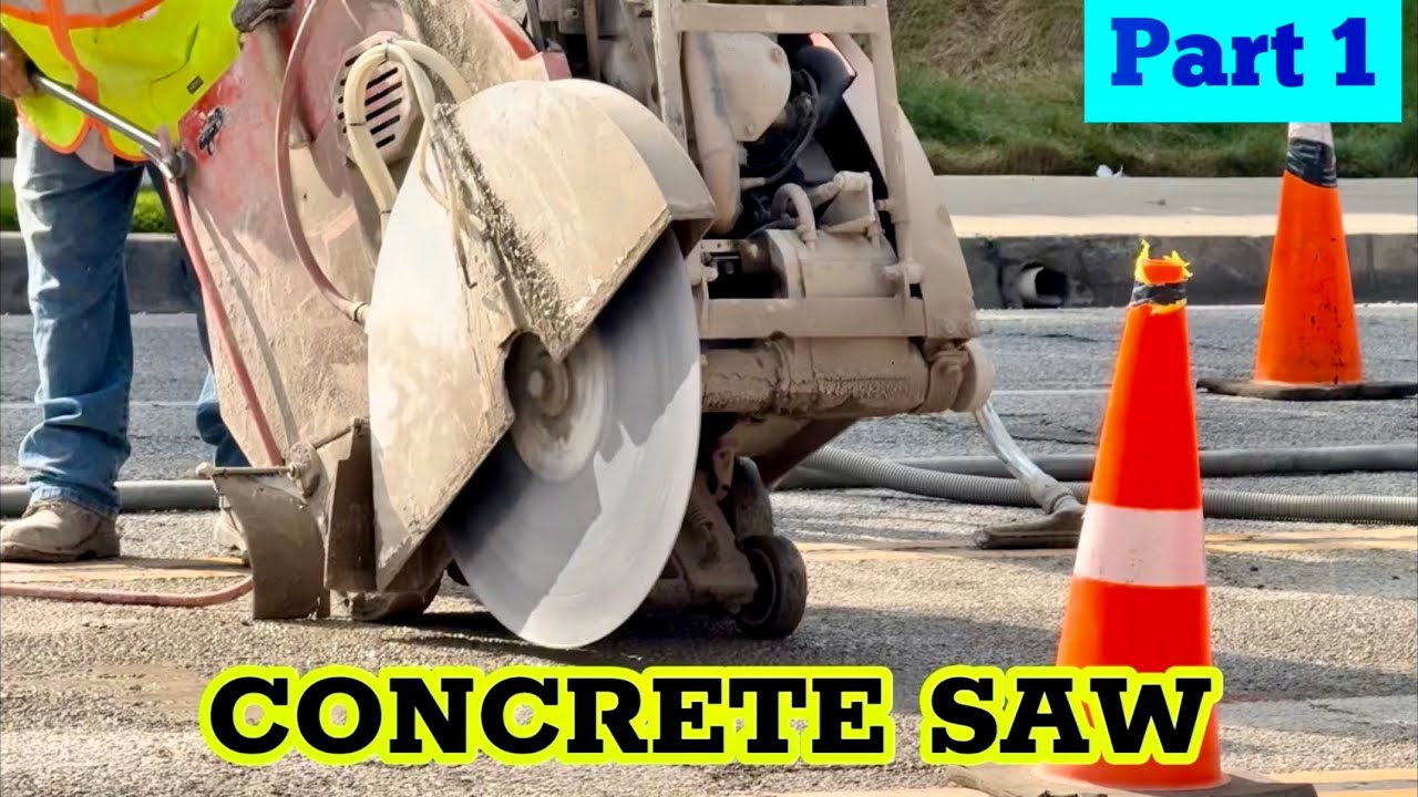 CONCRETE SAW in Action （Part 1/8)～ Cutting Concrete