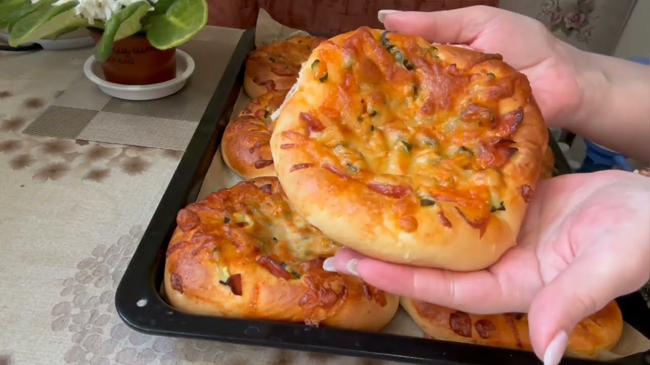 🍕Та самая школьная ПИЦЦА ! Тесто как ПУХ. Очень вкусно! 