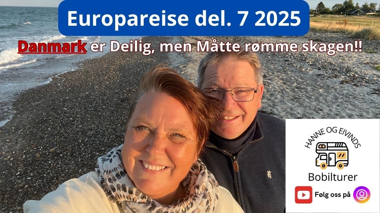 Europaferie m bobil / husbil del 7 2025 vi besøker Danmark. Juelsminde, Skagen og Hirtshals