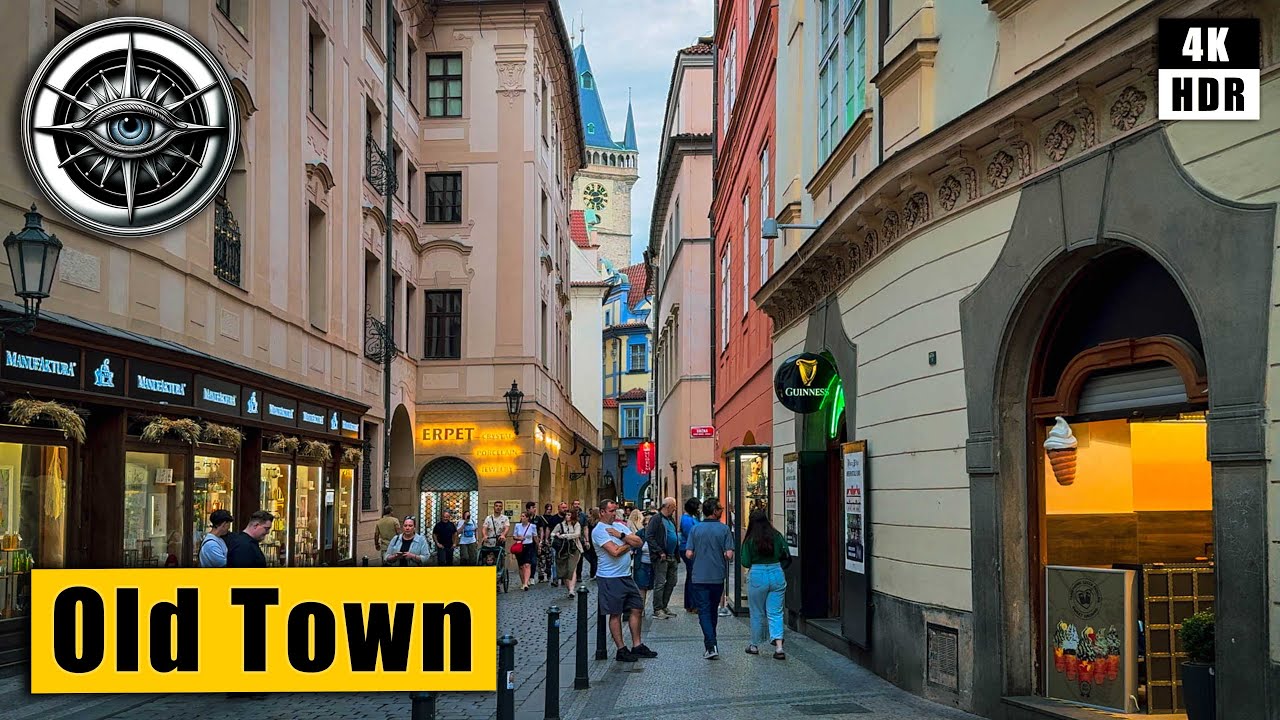 Prague Evening Walking Tour: Wenceslas Square - Old Town Square 🇨🇿 Czech Republic 4k HDR ASMR