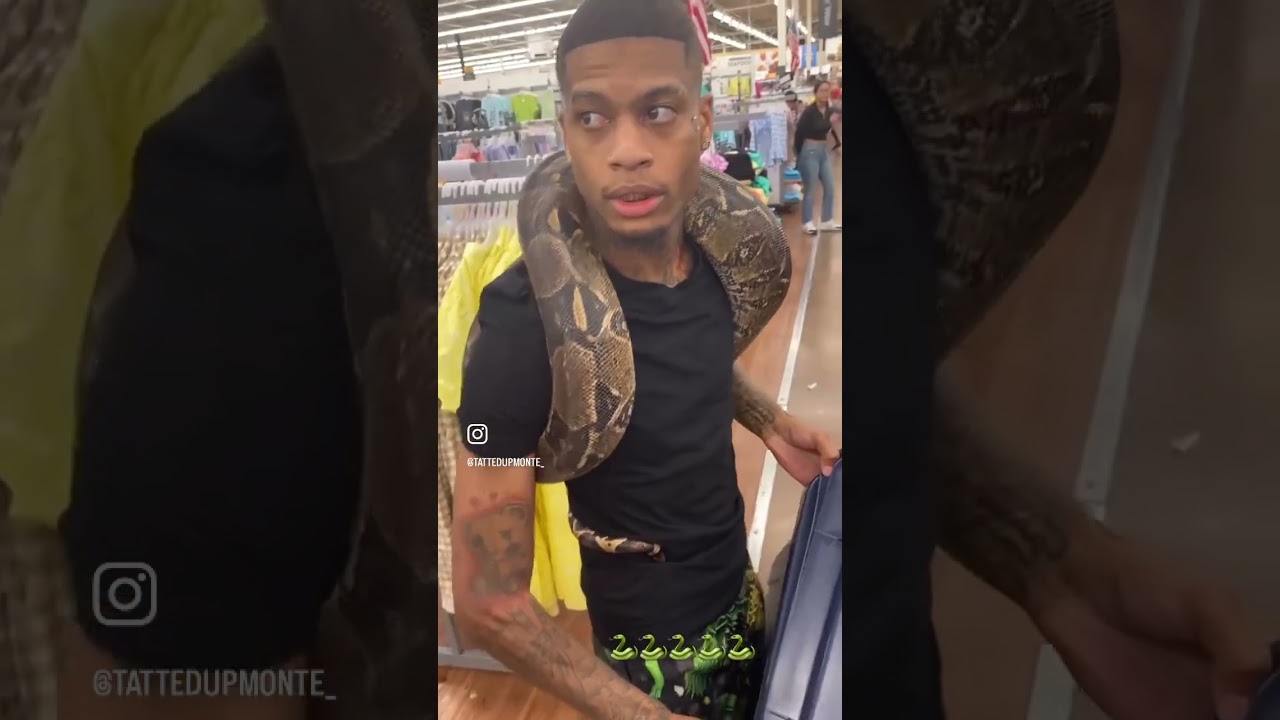 Walk around walmart with a snake on my neck  see people reaction ￼