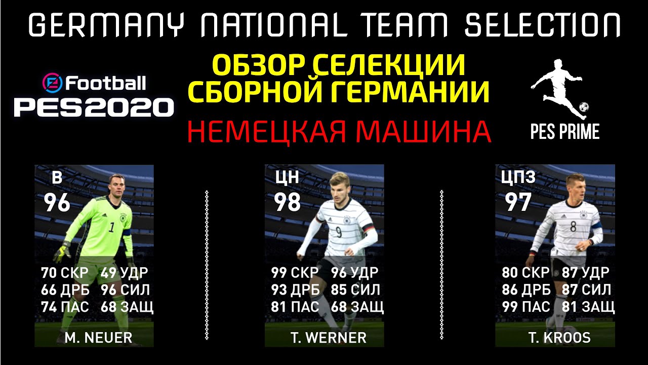 Germany National Team Selection. Обзор селекции сборной Германии. PES mobile 2020